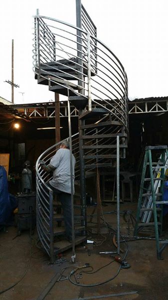 Outdoor Spiral Staircase - In Progress